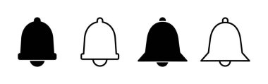 Düz moda Bell Simgesi vektörü izole edildi. Bildirim sembolü web sitesi tasarımı