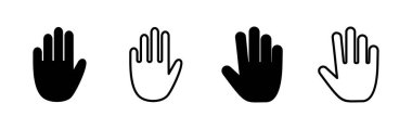 El simgesi vektörü. El sembolleri. Avuç