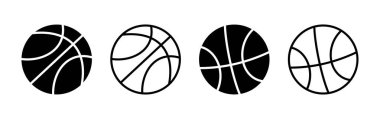 Basketbol ikonu vektörü. Basketbol logo vektör simgesi