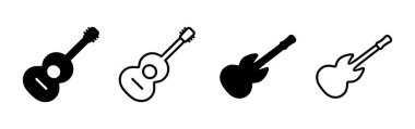Gitar ikonu vektörü. müzik aleti işareti