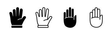 El simgesi vektörü. El sembolleri. Avuç