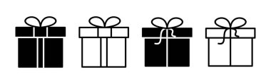Hediye ikonu vektörü. Hediye kutusu simgesi. doğum günü hediyesi