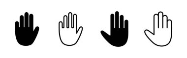 El simgesi vektörü. El sembolleri. Avuç