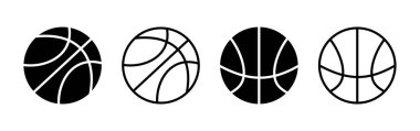 Basketbol ikonu vektörü. Basketbol logo vektör simgesi