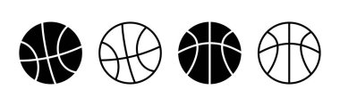Basketbol ikonu vektörü. Basketbol logo vektör simgesi