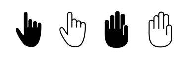 El simgesi vektörü. El sembolleri. Avuç