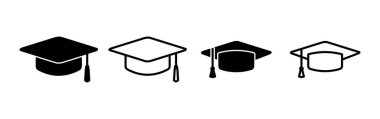 Eğitim ikonu vektörü. mezuniyet kapsülü vektörü