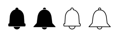 Düz moda Bell Simgesi vektörü izole edildi. Bildirim sembolü web sitesi tasarımı