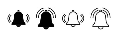 Düz moda Bell Simgesi vektörü izole edildi. Bildirim sembolü web sitesi tasarımı