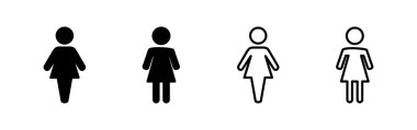 Kadın ikon vektörü. Tuvalet simgesi. Tuvalet tabelası. cinsiyet