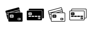 Kredi kartı ikon vektörü. Ödeme ikonu. debit ödeme simgesi