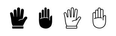 El simgesi vektörü. El sembolleri. Avuç