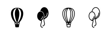 Balon simgesi vektörü. Hava balonu simgesi izole edildi
