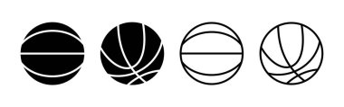 Basketbol ikonu vektörü. Basketbol logo vektör simgesi