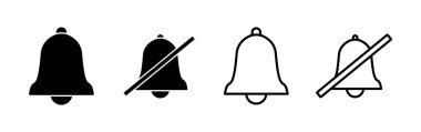 Düz moda Bell Simgesi vektörü izole edildi. Bildirim sembolü web sitesi tasarımı