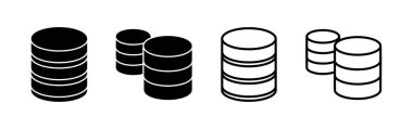 Veritabanı simge vektörü. sunucu simgesi. depolama