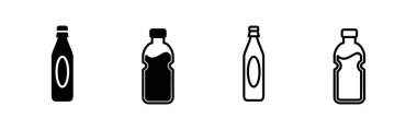 Şişe ikonu vektörü. Moda düz dizaynlı şişe simgesi