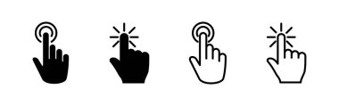 Simge vektörüne elle tıkla. Parmak tıklama simgesi. noktalama simgesi