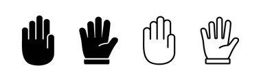 El simgesi vektörü. El sembolleri. Avuç