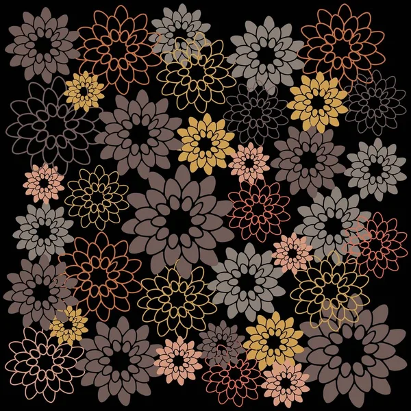 Motif Fleurs Tissu Avec Des Couleurs Des Feuilles Fond Frais — Image vectorielle