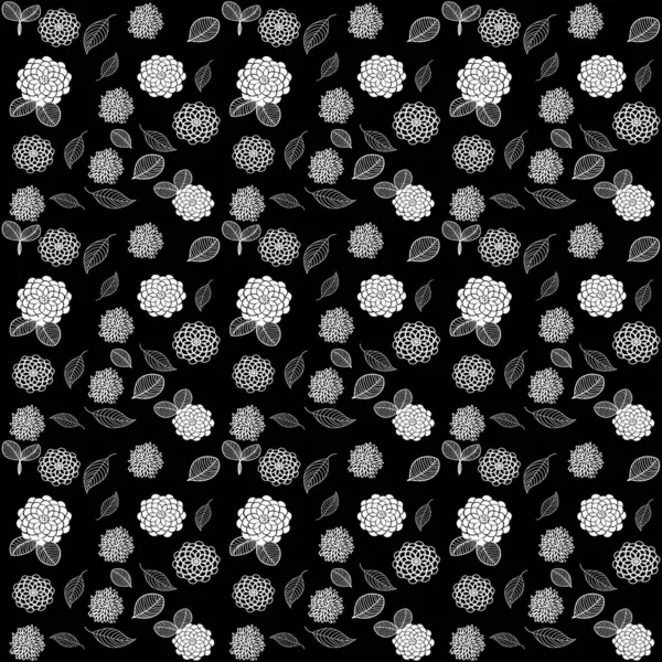 Шаблоны Ткань Цветы Цветами Листьями Прохладный Фон Стиля Моды — стоковый вектор