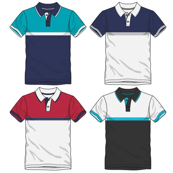 足球球衣 足球套件 高尔夫球 运动服的T恤衫造型模板设计 — 图库矢量图片