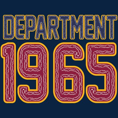 Kolej illüstrasyonunda yama ve metin bölümündeki rakamlar, Atletizm Kampı. Okul takımı tasarımı.