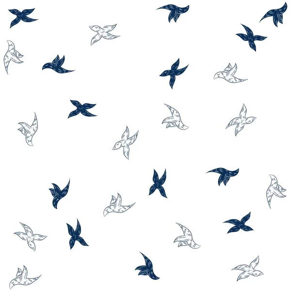 海鸥图案 两种颜色 背景凉爽 时尚风格设计 — 图库矢量图片