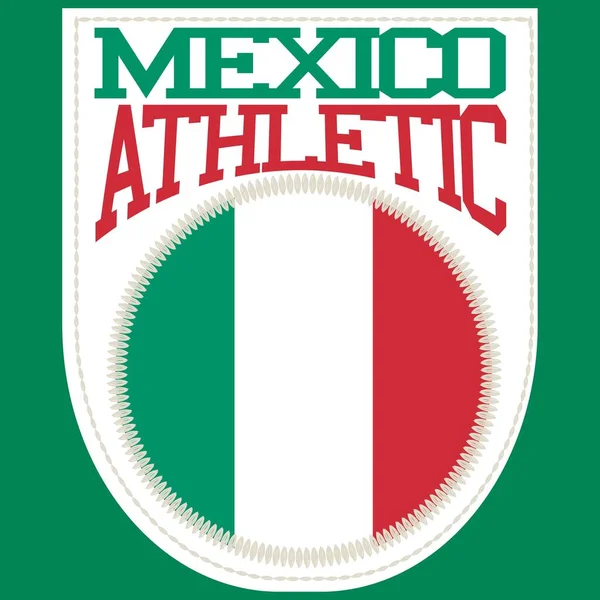 Mexico Patch Vector Met Geborduurd Schild Embleem Athletic Style Ontwerp — Stockvector