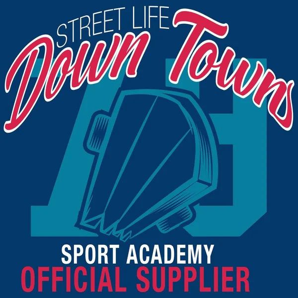 Towns Sport Academy Avec Numéro Planche Roulettes Style Urbain Fond — Image vectorielle