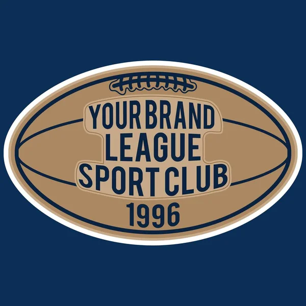 Americký Fotbalový Odznak Ligy Mistrů Logo Štítek Insignie Retro Barevném — Stockový vektor