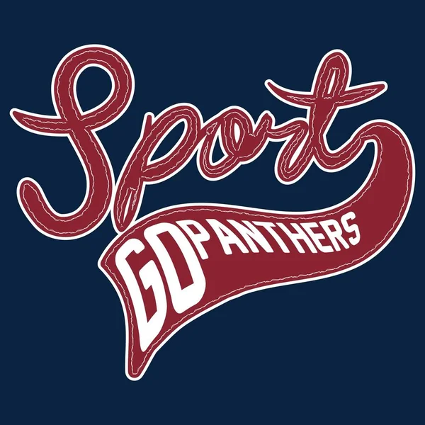 Atletische Belettering Sport School Typografie Shirt Graphics Vector Print — Stockvector