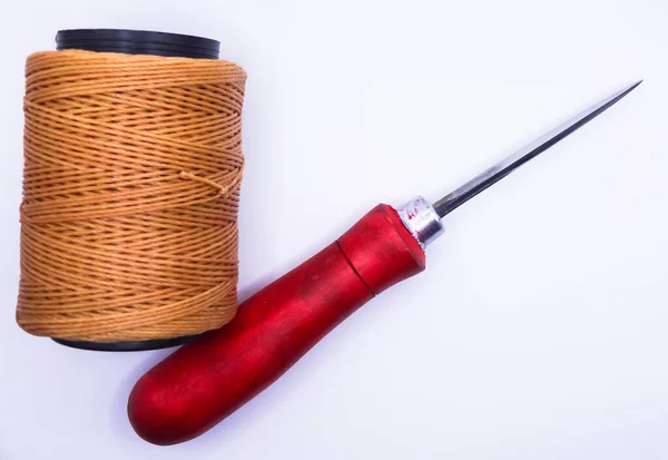 Set Awl Tool Sewing Thread On Spool Thimble For Sewing Leather