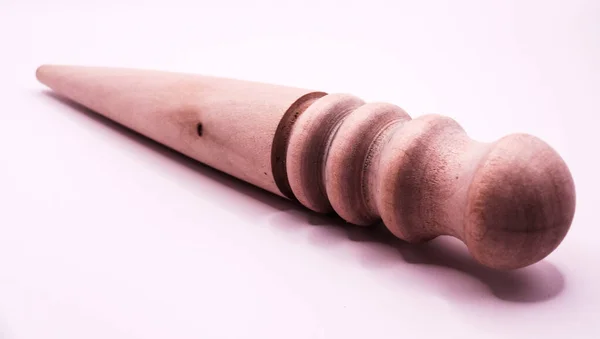 Старый Инструмент Ремесла Кожи Круглый Деревянный Multi Size Edge Slicker — стоковое фото
