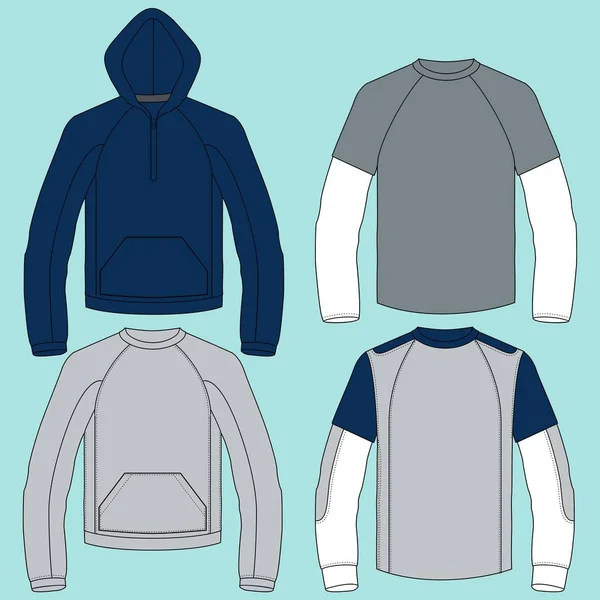 Ilustração Moda Técnica Unisex Hoodie Conjunto Hoodie Sweatshirt Planetário Desenho —  Vetores de Stock