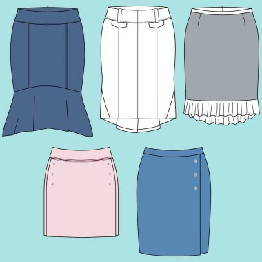 Teknik moda illüstrasyonu Unisex Clothes, Bluzları simgelerdi. Teknik çizim, gezegensel kadın bez koleksiyonu, cep, fermuar, ön ve arka görüş, beyaz, kadın, erkek CAD makyajı.
