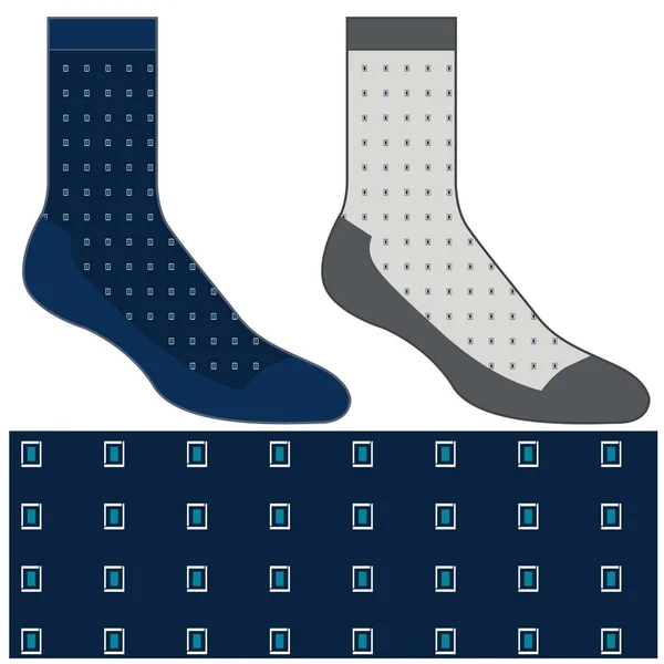 Vector Realistische Lange Sokken Met Schaduw Geïsoleerd Witte Achtergrond Atletische — Stockvector