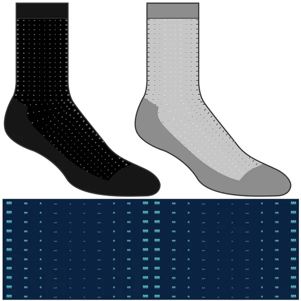 矢量现实的长袜 阴影隔离在白色背景上 运动服戏弄小牛犊 足球或篮球的示范运动服模板 — 图库矢量图片
