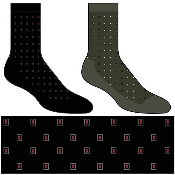 Vector Realistische Lange Sokken Met Schaduw Geïsoleerd Witte Achtergrond Atletische — Stockvector