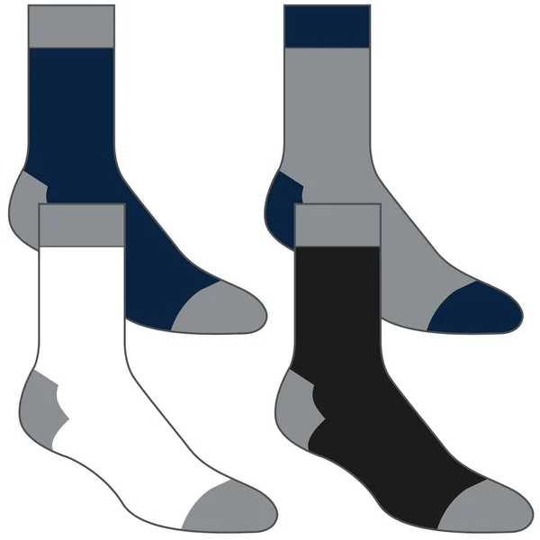 矢量现实的长袜 阴影隔离在白色背景上 运动服戏弄小牛犊 足球或篮球的示范运动服模板 — 图库矢量图片