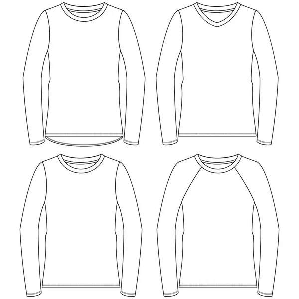 Silhouettes Technical Lines Sweatshirts Both Men Women Seasonal Clothing Some — Stock Vector