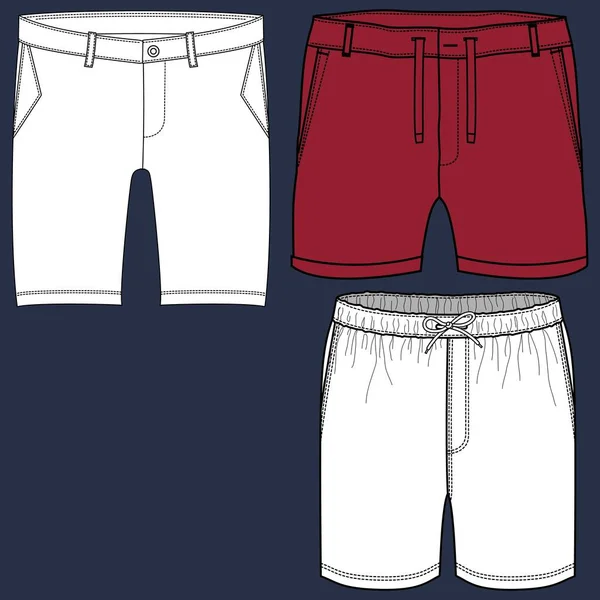 Pantaloni Jeans Vettoriali Anteriori Posteriori Uomo Disegno Moda Cartoni Animati — Vettoriale Stock