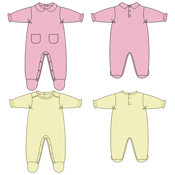 婴儿服装的矢量图 男婴服装的流行设计 您可以在您的集合中使用它作为基座 为它添加任何您想要的颜色 并放置您的打印模式 免版税图库矢量图片