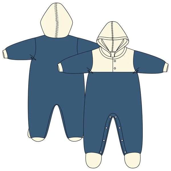 婴儿服装的矢量图 男婴服装的流行设计 您可以在您的集合中使用它作为基座 为它添加任何您想要的颜色 并放置您的打印模式 矢量图形