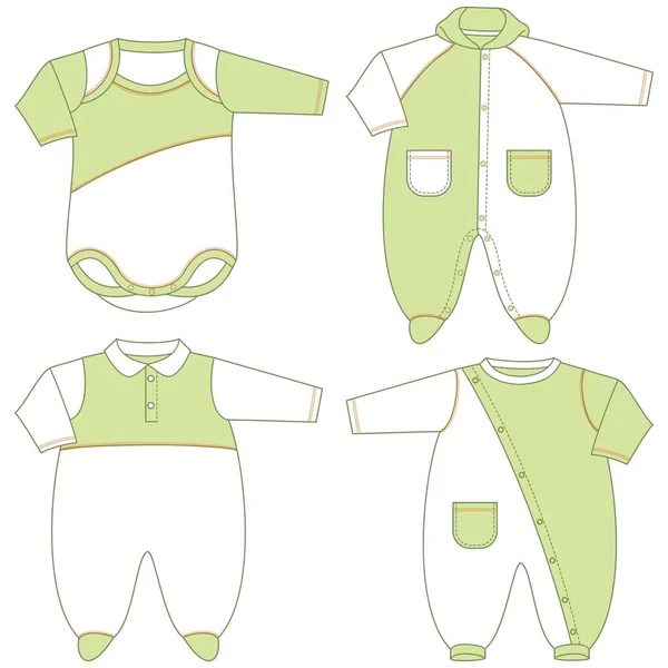 婴儿服装的矢量图 男婴服装的流行设计 您可以在您的集合中使用它作为基座 为它添加任何您想要的颜色 并放置您的打印模式 免版税图库插图
