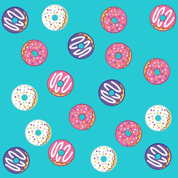 Modèle Donut Design Différentes Saveurs Couleurs Avec Caramel Des Pépites Vecteur En Vente