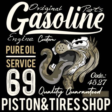 Farklı yazı tiplerine sahip çılgın tavşan tasarımı, hem motorcu hem spor metinleri, bayraklar ve daha etkileşimli renkler. Çekici ve modern stil.