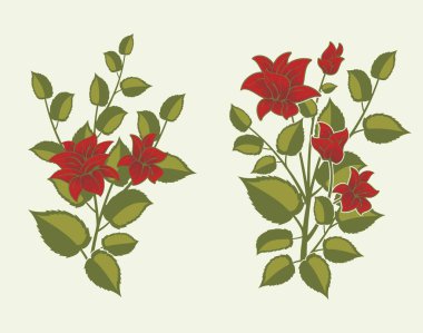 Düğün arkaplanları için vektörsel romantik çiçekler, sayfa dekorasyonları, kumaş, ipek ve eşarp desenleri. Kendi dizaynınız için retro dekoratif çiçek tasarımı öğeleri seti. Aşk konsepti.