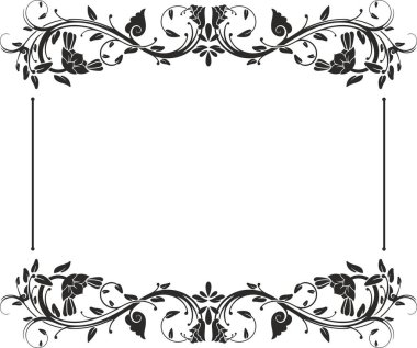 Geleneksel Japon süslemeleri olan vektör çiçek çerçevesi, retro oryantal dekoratif elementler. Enfes vektör düğün dekorasyonu tasarımı, vinil ve lazer hazır..