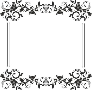 Geleneksel Japon süslemeleri olan vektör çiçek çerçevesi, retro oryantal dekoratif elementler. Enfes vektör düğün dekorasyonu tasarımı, vinil ve lazer hazır..